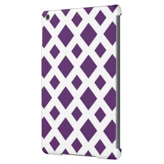 Purple Diamonds on White iPad Air Cases