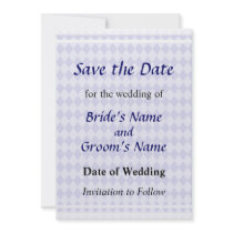 Purple Diamonds Save the Date invitations