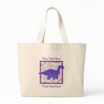 Purple Dino Tote Bags