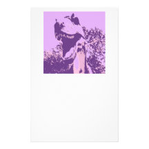 Purple Dinosaur T-Rex Customized Stationery