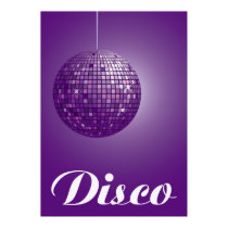 purple disco ball posters