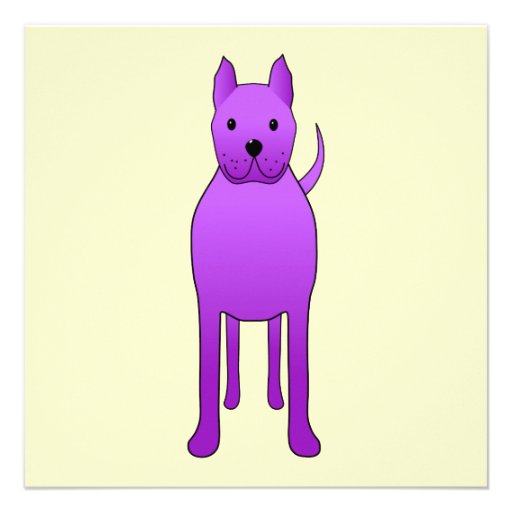 Cartoon Purple Dog
