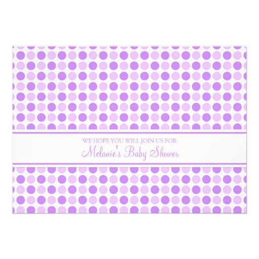 Purple Dots Custom Baby Shower Invitations
