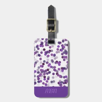 Purple Dots Luggage Tag