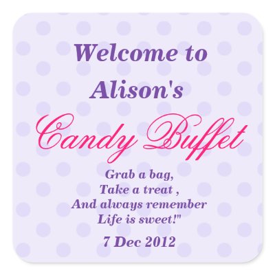Purple Dotty Candy Buffet Sticker