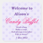 Purple Dotty Candy Buffet  Sticker