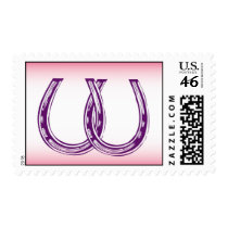 Purple double horse shoes postage