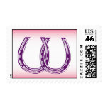 Purple double horse shoes postage