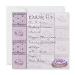 Purple Doughnut Design Birthday Invitation