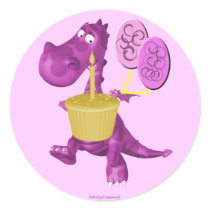 Purple Dragon Cupcake Balloons Sticker Label by SmilinEyesTreasures Purple Dragon Cupcake Balloons Sticker Label