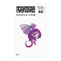 purple dragon postage stamp