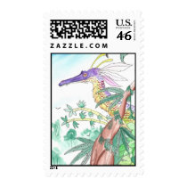 Purple dragon postage stamp