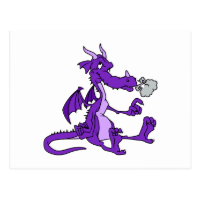 Purple Dragon Sitting Post Cards
