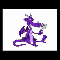 Purple Dragon Sitting postcards