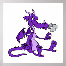 Purple Dragon Sitting Poster