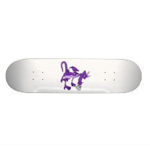 Purple Dragon Sitting Skateboard Deck