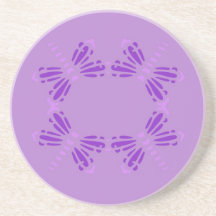 Purple dragonflies on mauve, drink coaster