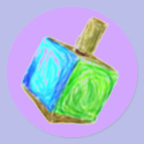 Purple Dreidel Sticker
