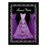 PURPLE Dresses BRIDESMAID Wedding Thank You Greeting Card