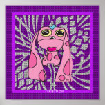 Purple Droopy Ear Dog Poster posters