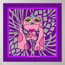 Purple Droopy Ear Dog Poster