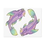 Purple dunkleosteus koi postcards