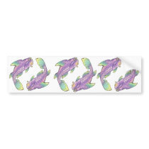 Purple dunkleosteus koi stickers bumper stickers