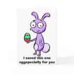 Purple Easter Bunny, I saved this one eggspecia... Greeting Cards