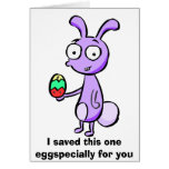 Purple Easter Bunny, I saved this one eggspecia... Greeting Cards