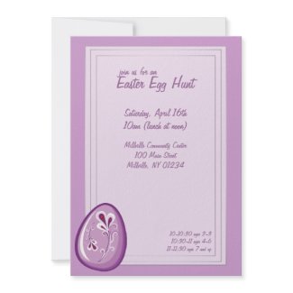 Purple Easter Egg Hunt Invitations invitation
