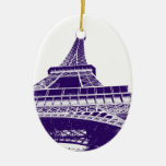 Purple Eiffel Tower Ornament