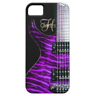 Purple Electric Guitar Monogram iPhone Case