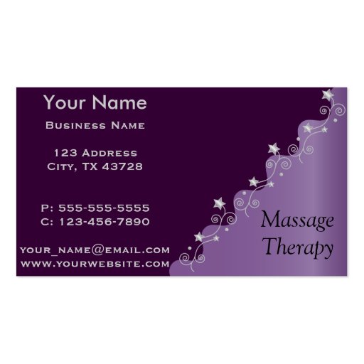 Purple Elegant Business Cards (back side)
