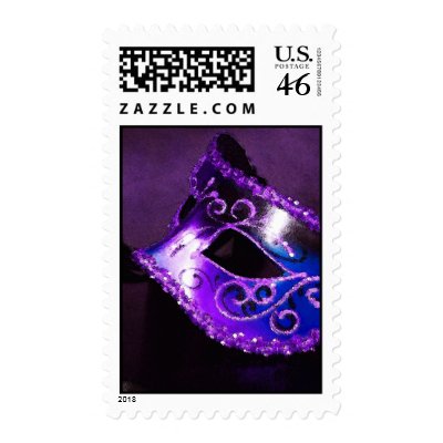 Purple Elegant Masquerade Mask US Postage Stamp
