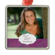 Purple elegant pattern graduation photo ornament ornament