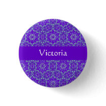 Purple Elegant Pattern Name button pin buttons