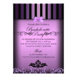 Purple Elegant Stripe Bachelorette Party Invite