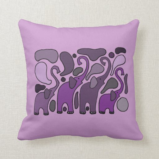 Purple Elephant Art Abstract Throw Pillow Zazzle