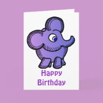 Purple Elephant Greeting Card