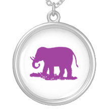 Purple Elephant Necklace