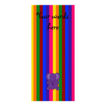 Purple elephant rainbow stripes rack card template