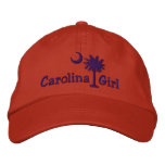 Purple Embroidred Carolina Girl Palmetto Hat Baseball Cap