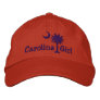 Purple Embroidred Carolina Girl Palmetto Hat Baseball Cap