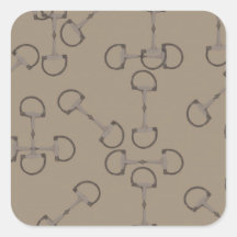 Purple Equestrian Horse Bits Square Sticker