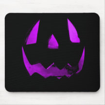 Purple Eye Jack O'Lantern Face Mousepads