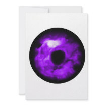 Purple Eye looking graphic, cloudy inside Invites