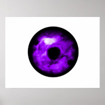 Purple Eye looking graphic, cloudy inside Poster