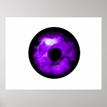 Purple Eye looking graphic, cloudy inside Poster