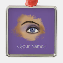 Purple Eye Makeup Christmas Ornaments