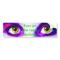 Purple Eyes on the Road bumper stickers